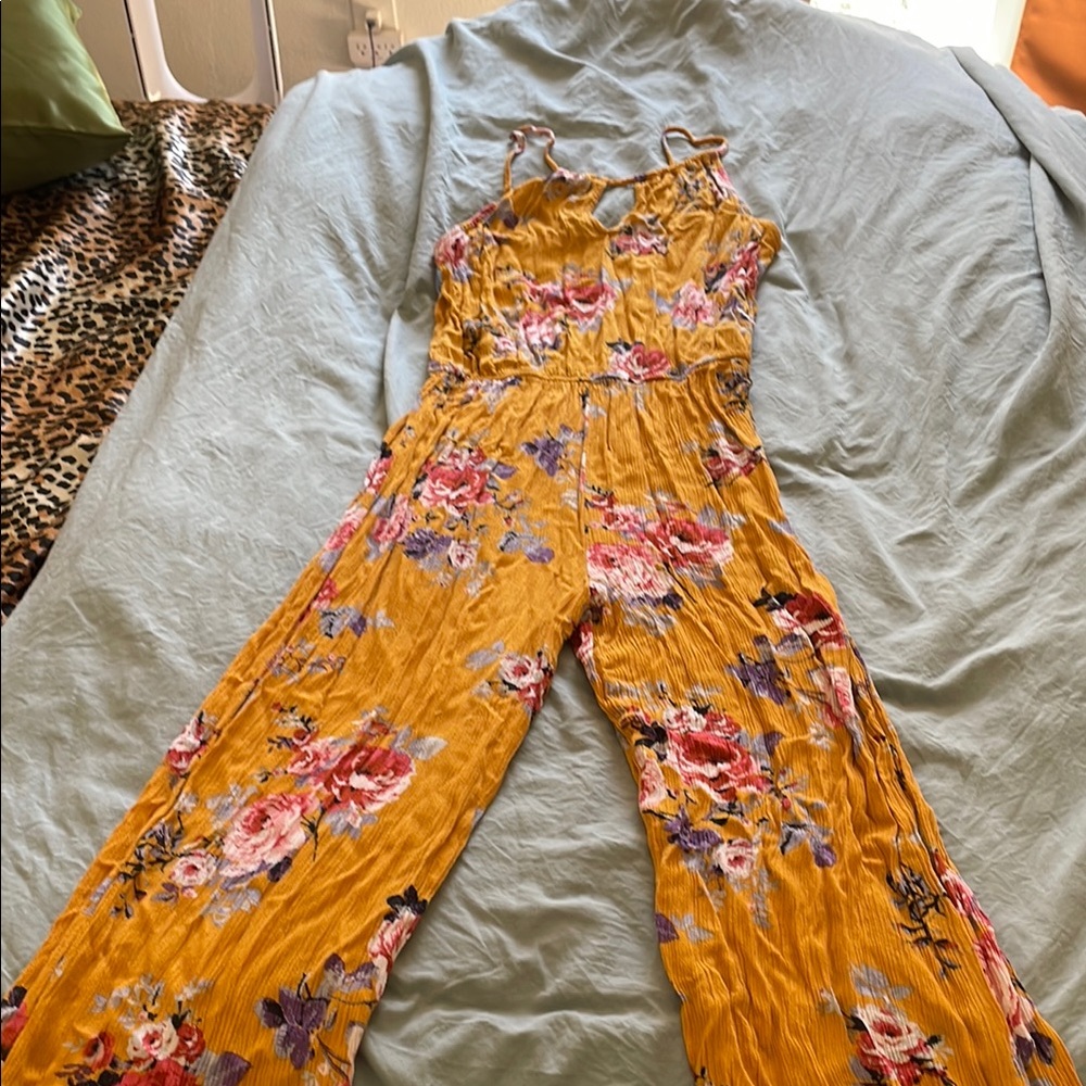 Floral Mustard Jumpsuit